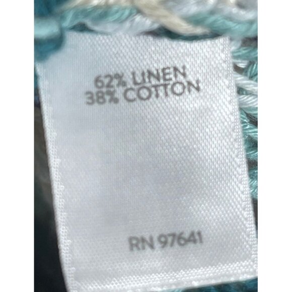 J. Jill Womens Open Knit Striped Sweater Top Small Linen/Cotton - Picture 9 of 9